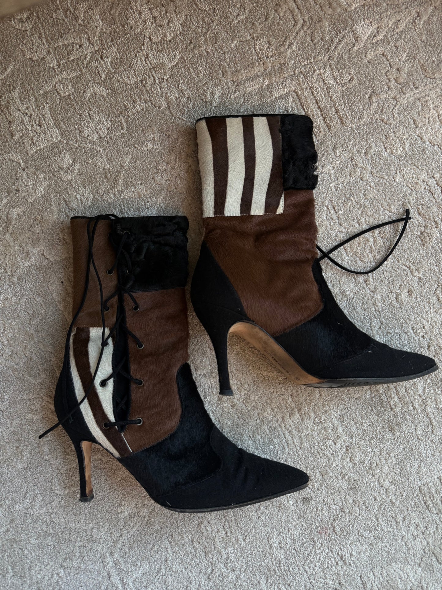 Manolo Blahnik Ponyhair Boots Size 38