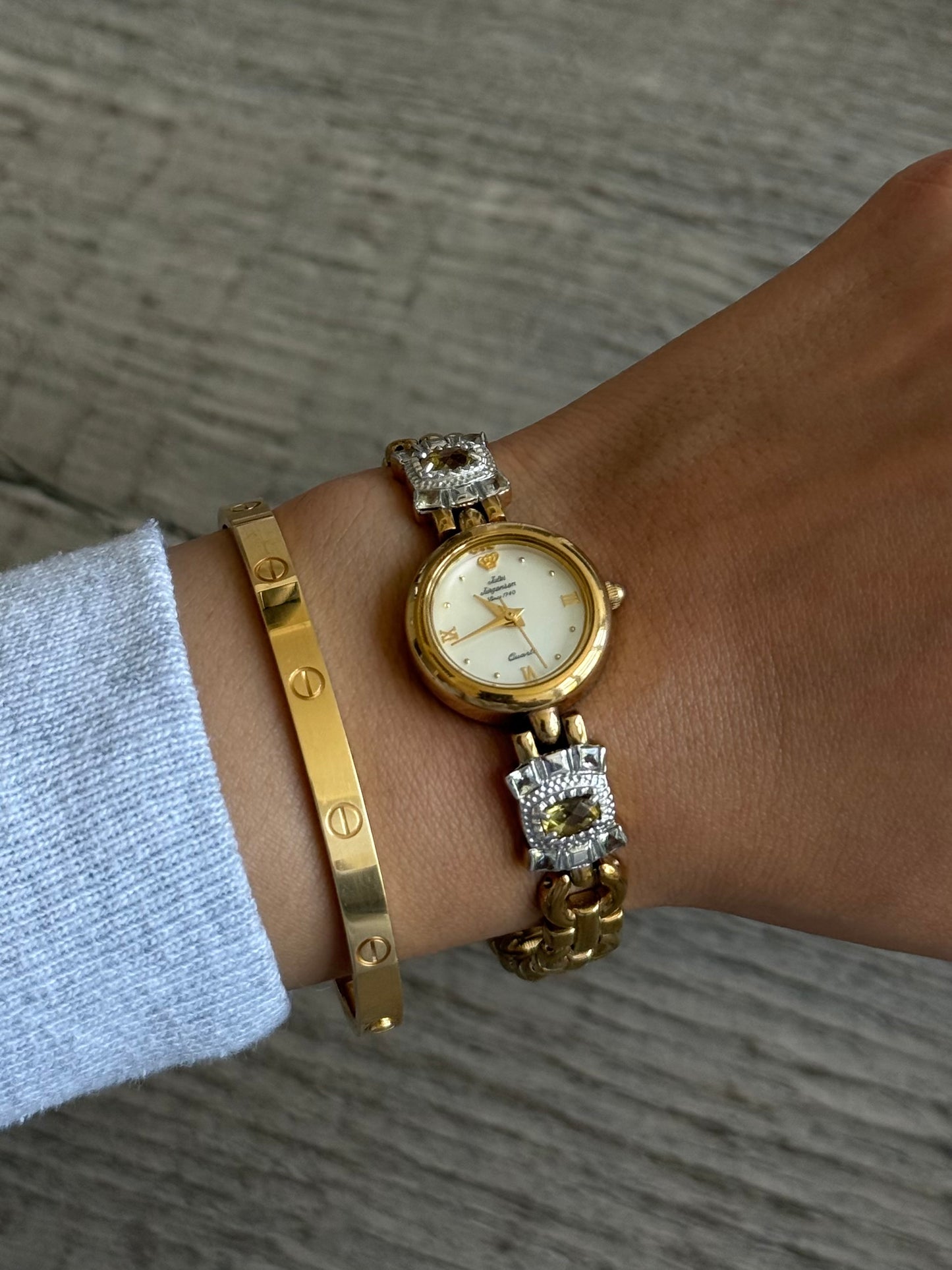 Vintage Jules Jurgensen Watch with Genuine Yellow Gemstones