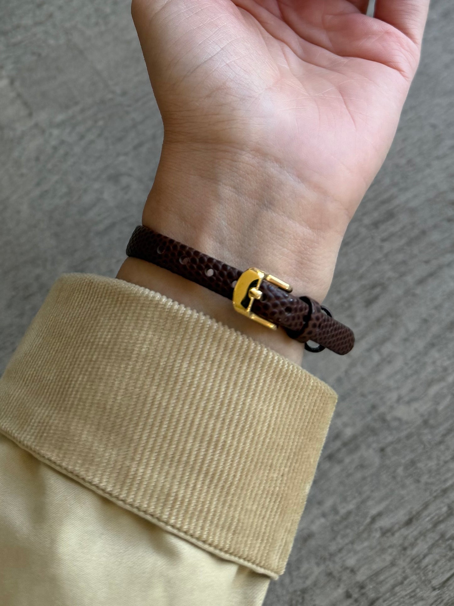 RARE 1990's Christian Dior Brown Leather Strap Watch