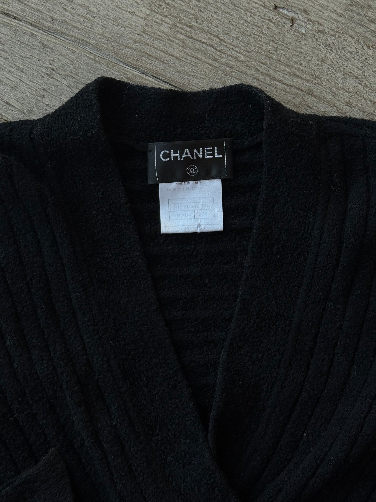 2000's Black Chanel V-neck Sweater