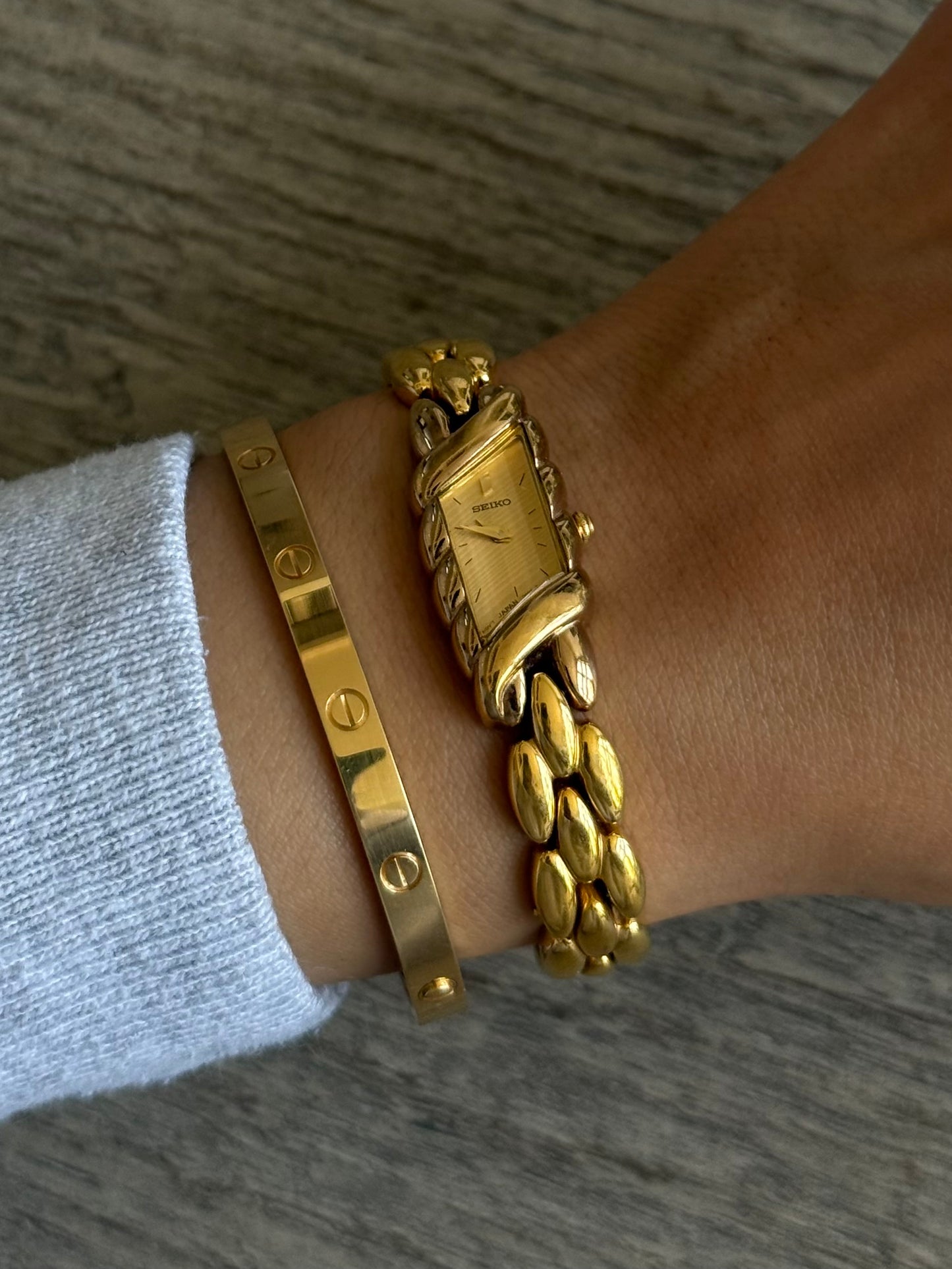 Rare Seiko Asymmetrical Gold Dial Watch