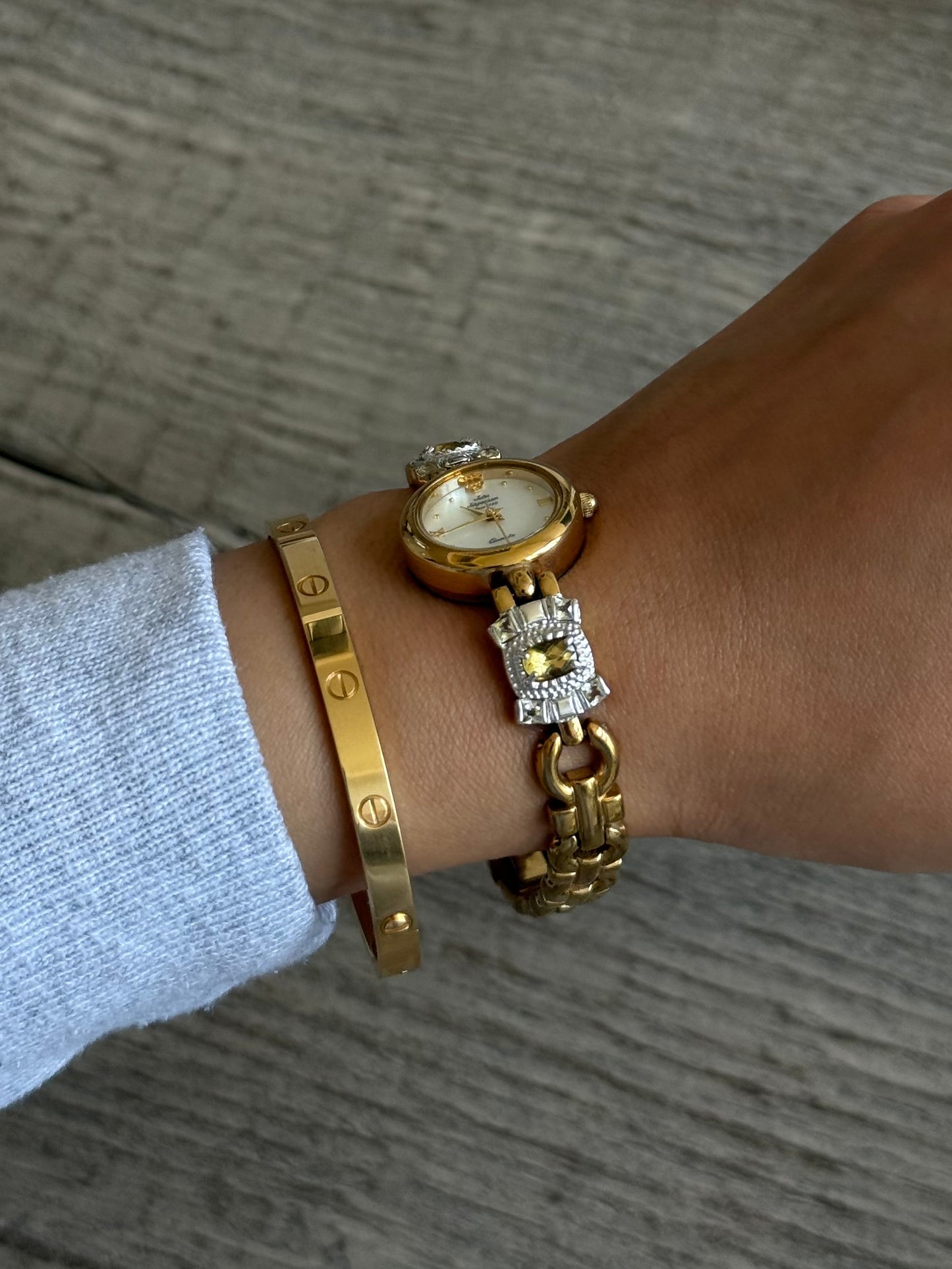 Vintage Jules Jurgensen Watch with Genuine Yellow Gemstones