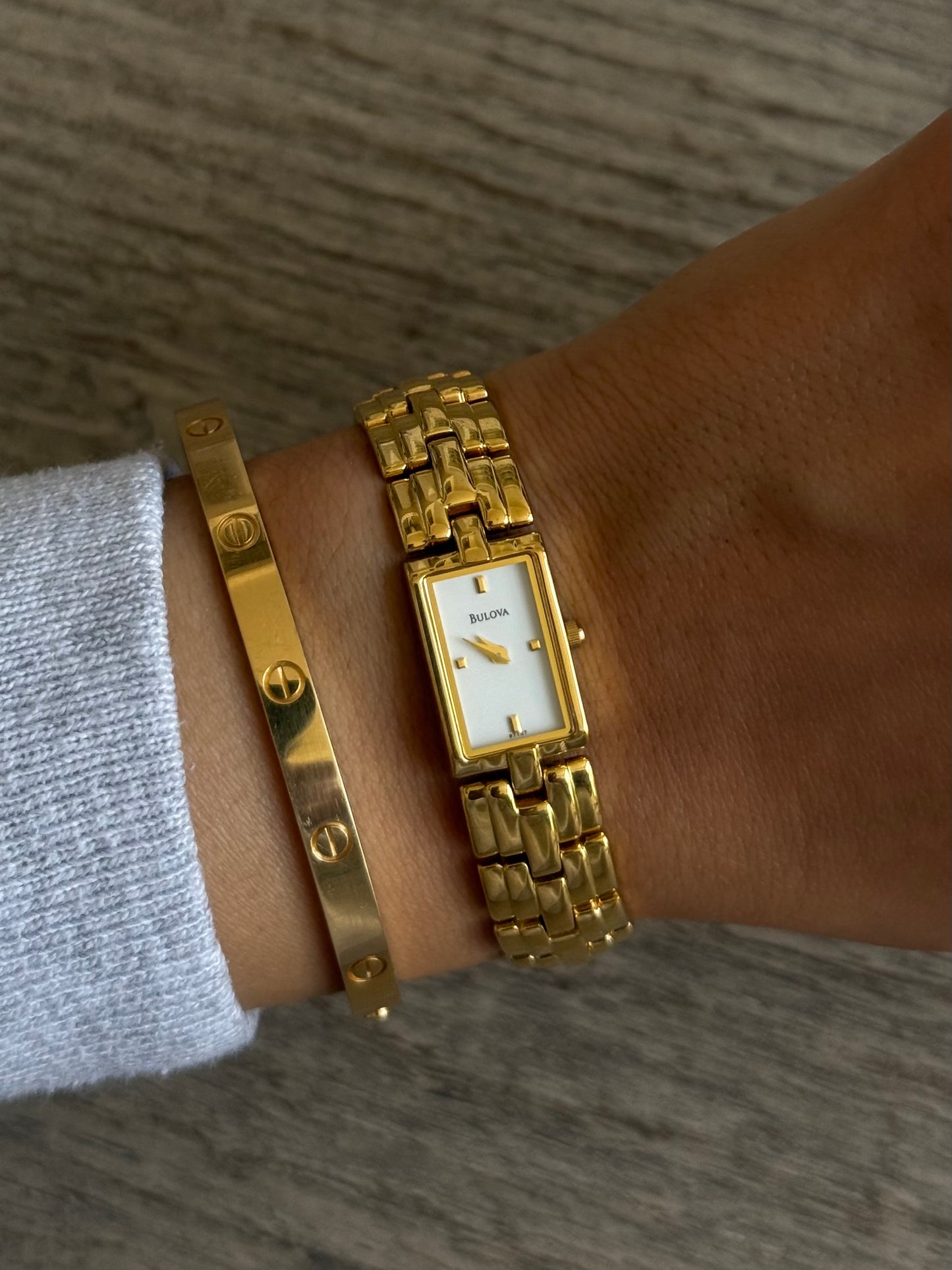 Classic Bulova Tank with White Dial