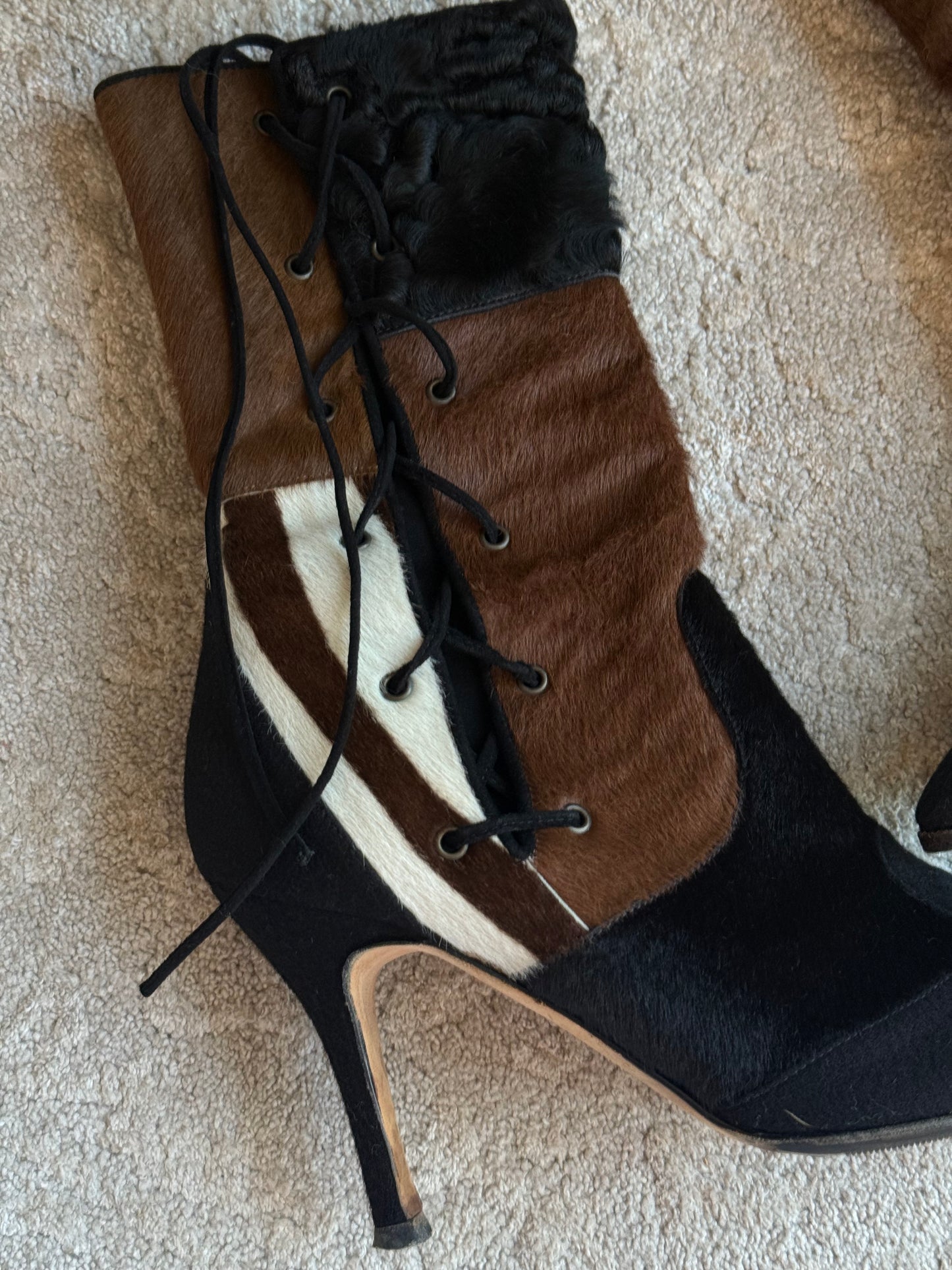 Manolo Blahnik Ponyhair Boots Size 38