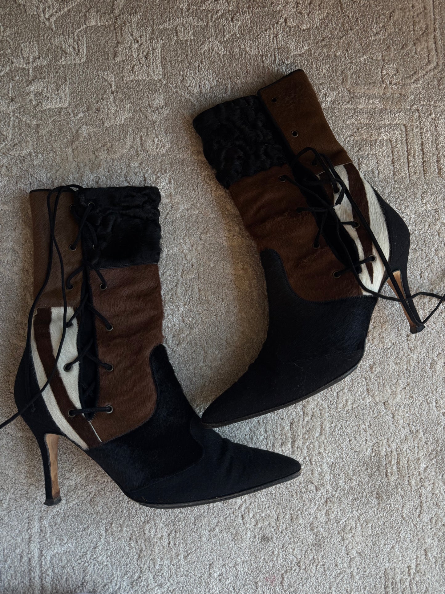Manolo Blahnik Ponyhair Boots Size 38