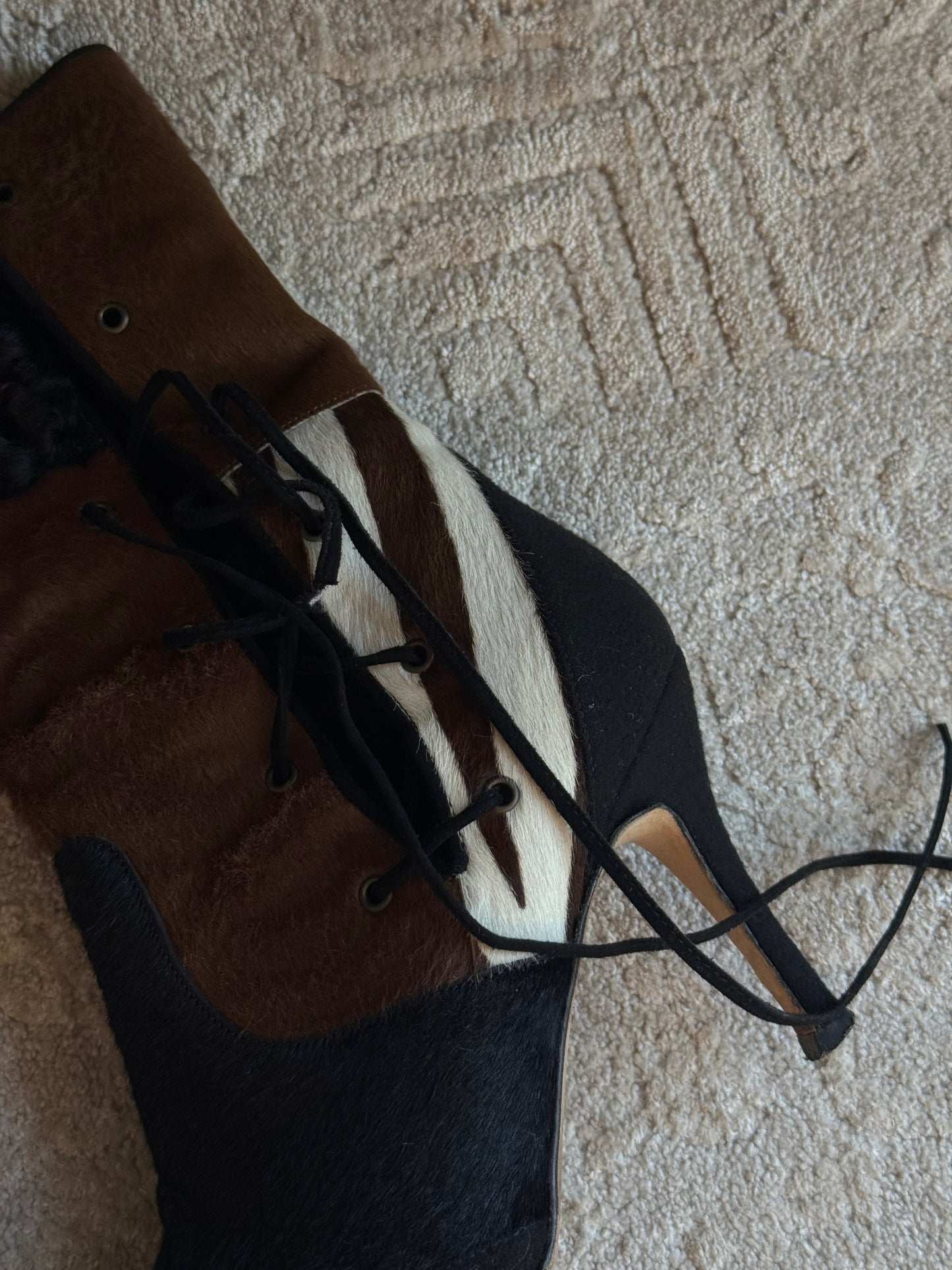 Manolo Blahnik Ponyhair Boots Size 38