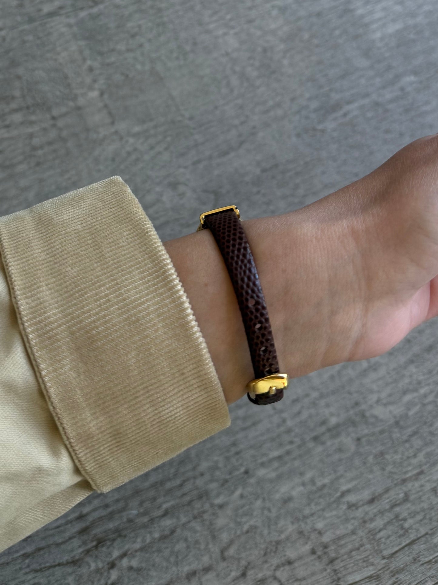 RARE 1990's Christian Dior Brown Leather Strap Watch