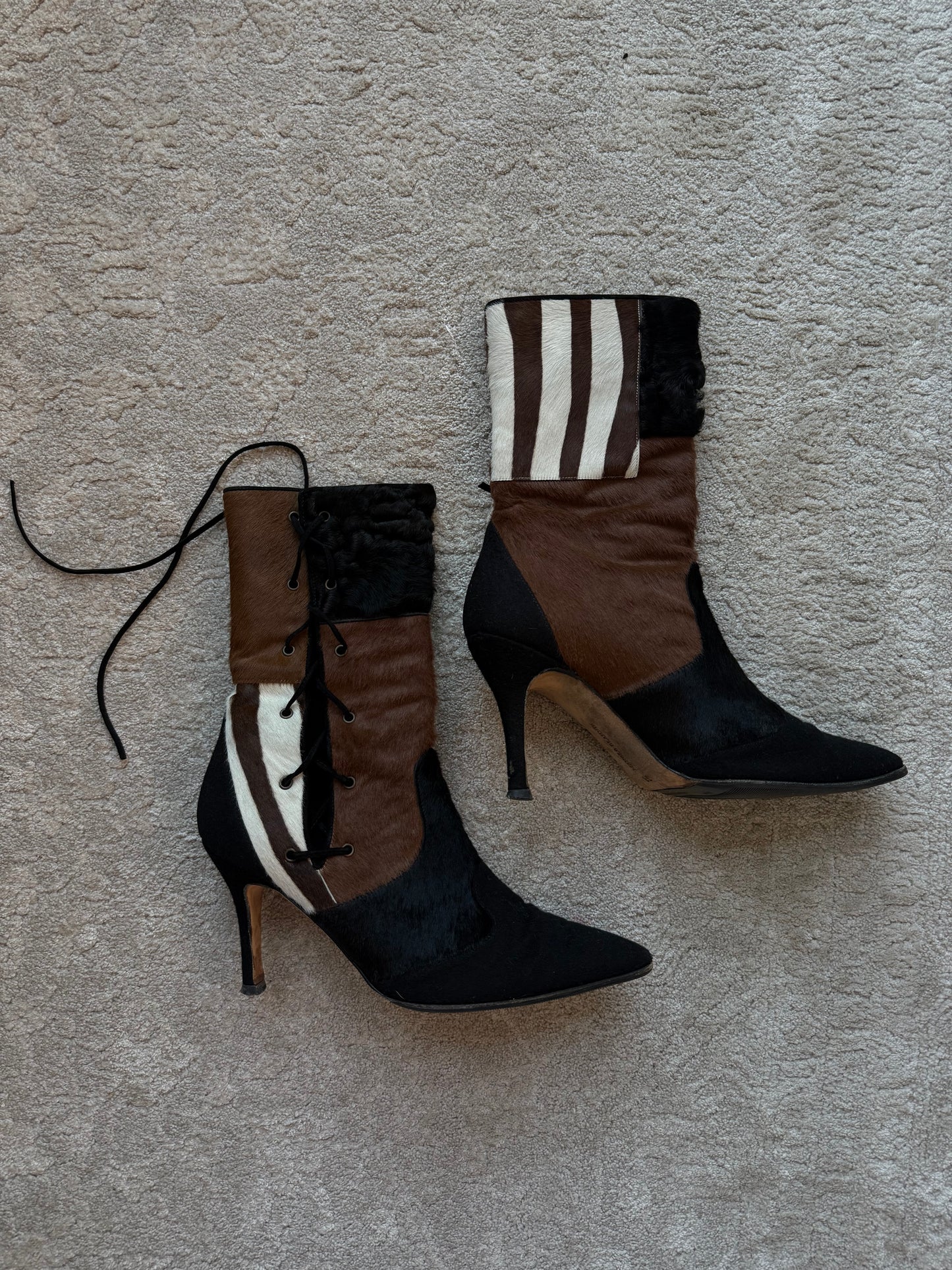 Manolo Blahnik Ponyhair Boots Size 38
