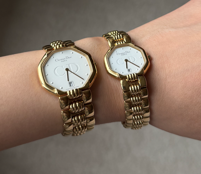 Authentic Christian Dior 1990's Model Depose His & Hers Watch