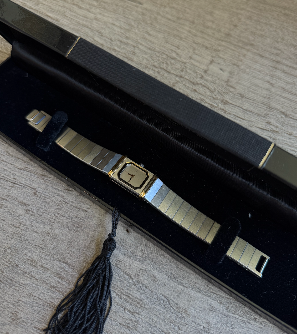 Authentic RARE Vintage 90s Two-Tone Yves Saint Laurent Reverso Watch