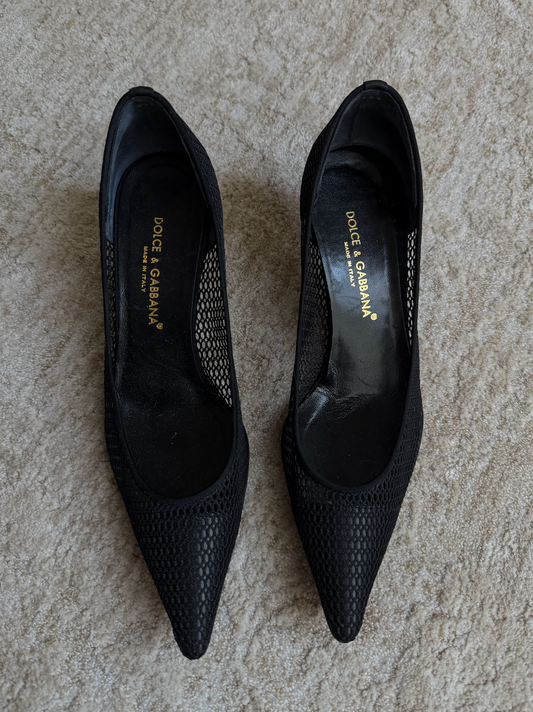 Dolce & Gabanna Mesh Pointed Toe Pumps Size 7