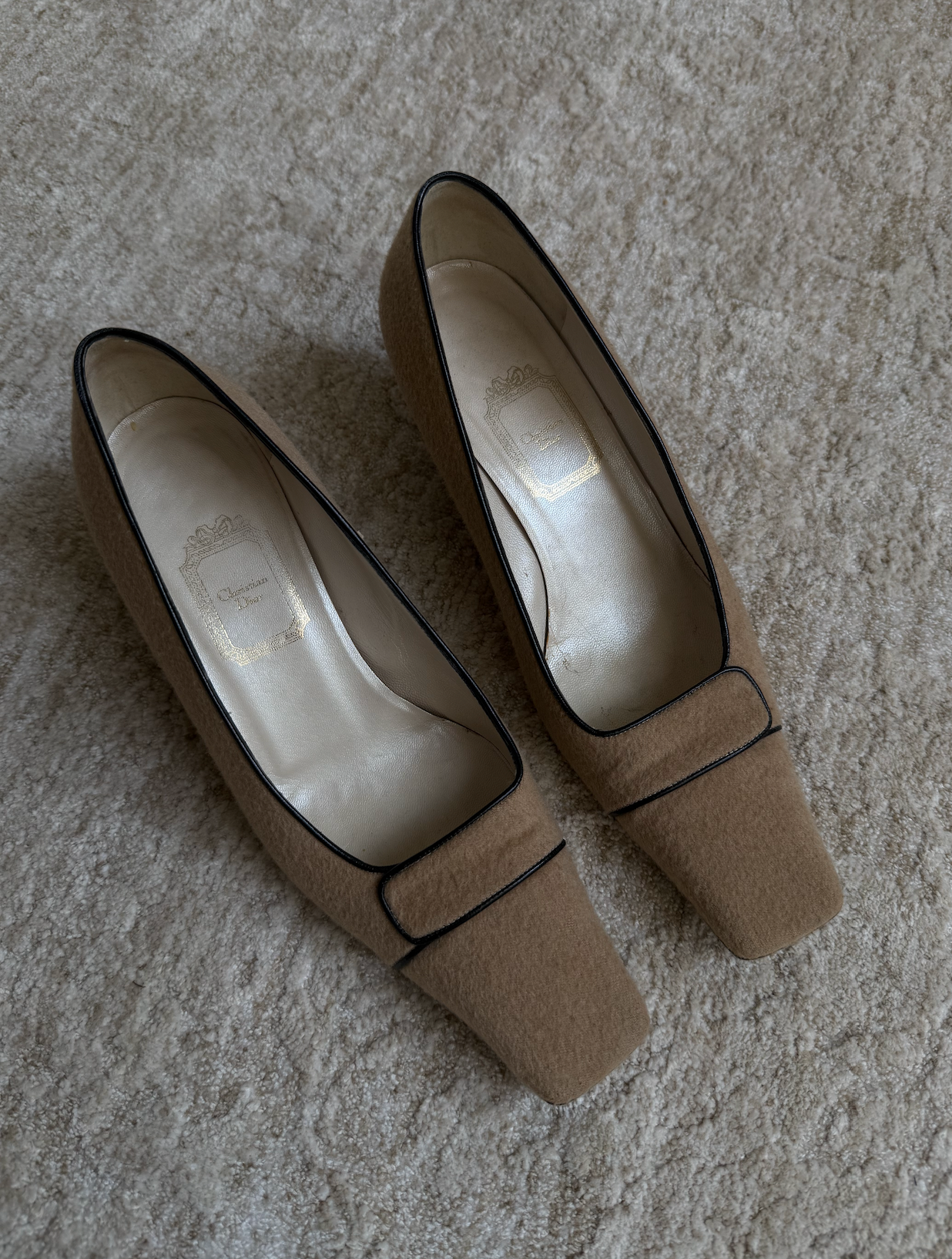 Christian Dior 90's Wool Kitten Heels Size 8
