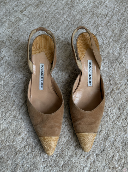 Manolo Blahnik Suede Mules Size 38