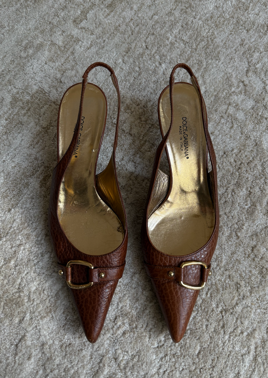 Dolce & Gabana Slingback Kitten Heels Size 36.5