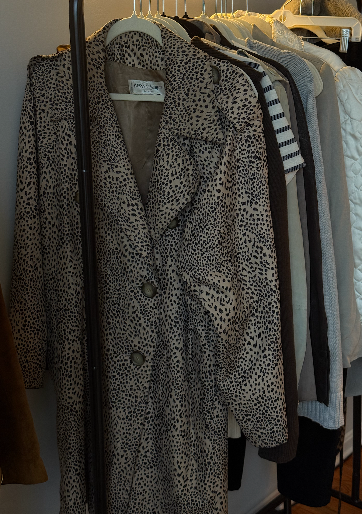 1980's Vintage YSL Leopard Print Trench Coat