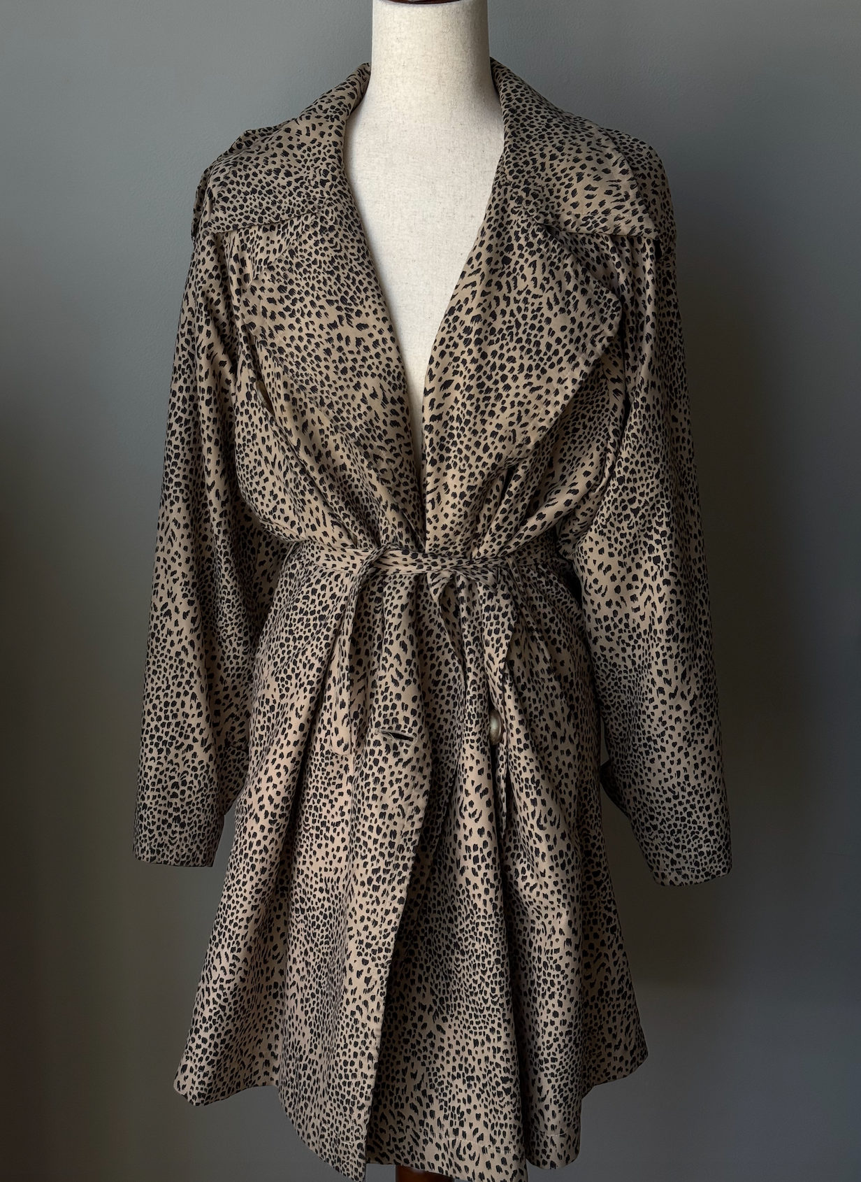 1980's Vintage YSL Leopard Print Trench Coat