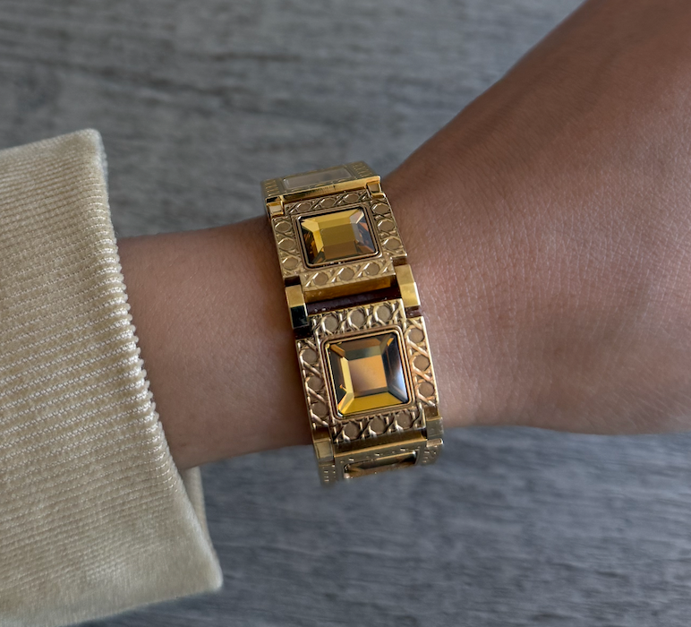 Authentic RARE Gold 1990's La Parisienne Christian Dior Watch Set w/ BOX