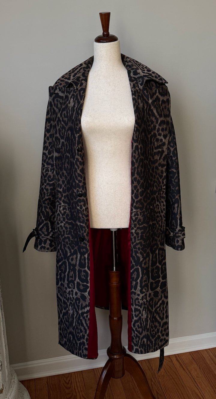 St John Vintage Leopard Print Trench Coat