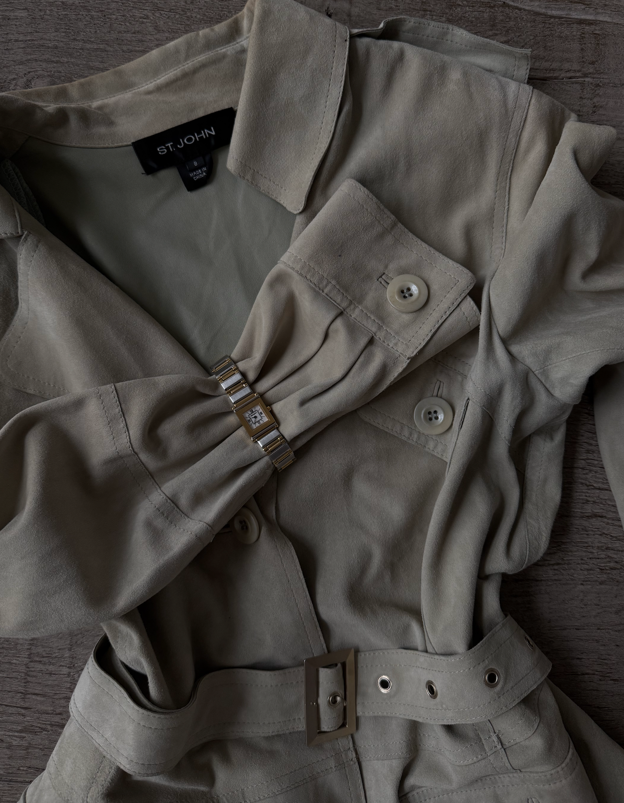 St John Vintage Suede Jacket with Belt