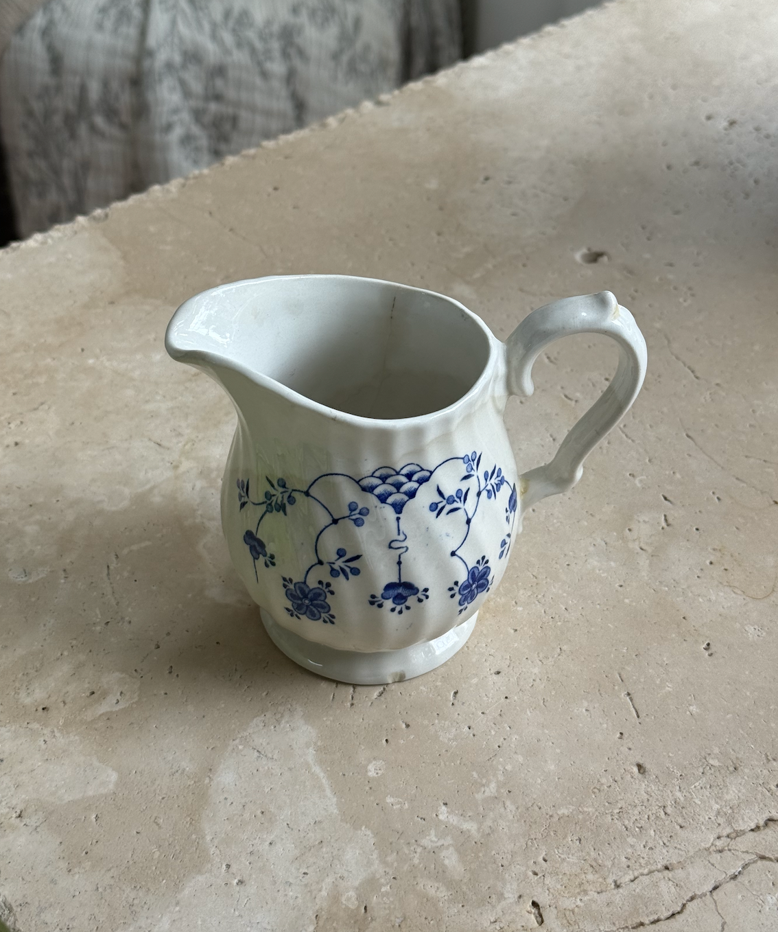 Vintage Blue Floral Myott Staffordshire Creamer