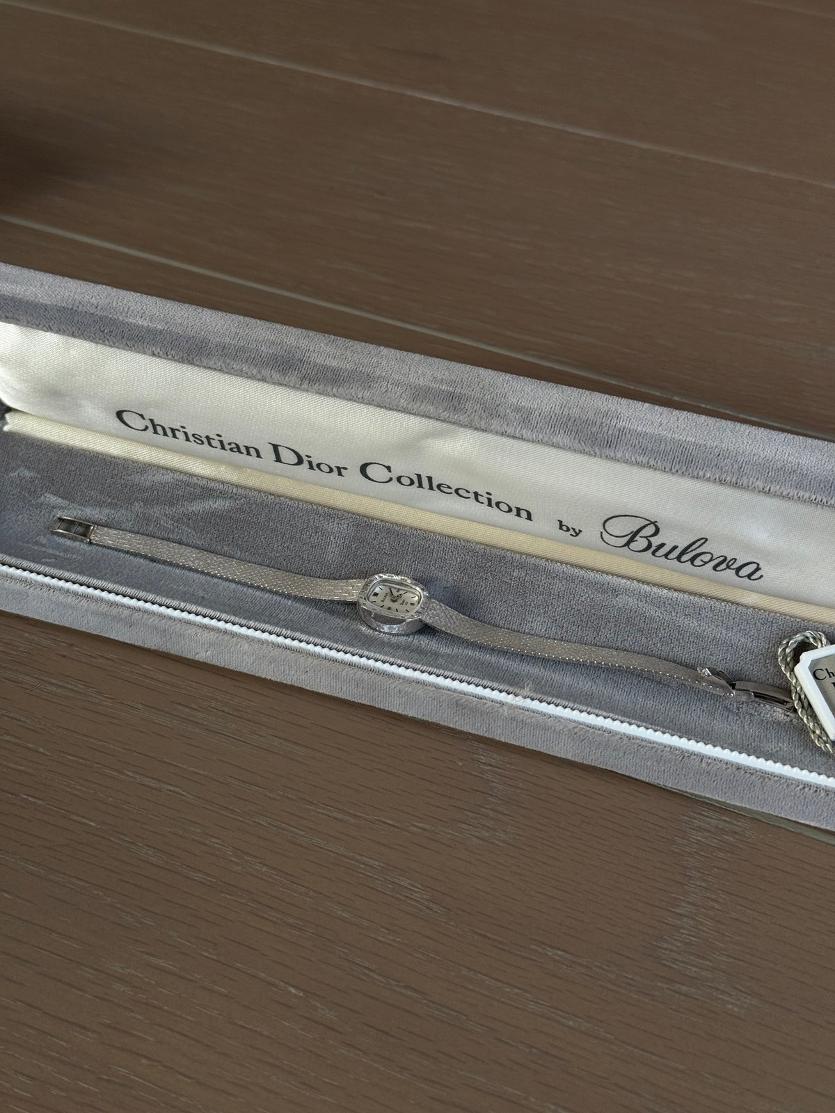 Authentic Christian Dior x Bulova 1960s 14k White Gold Mechanical Winding Watch