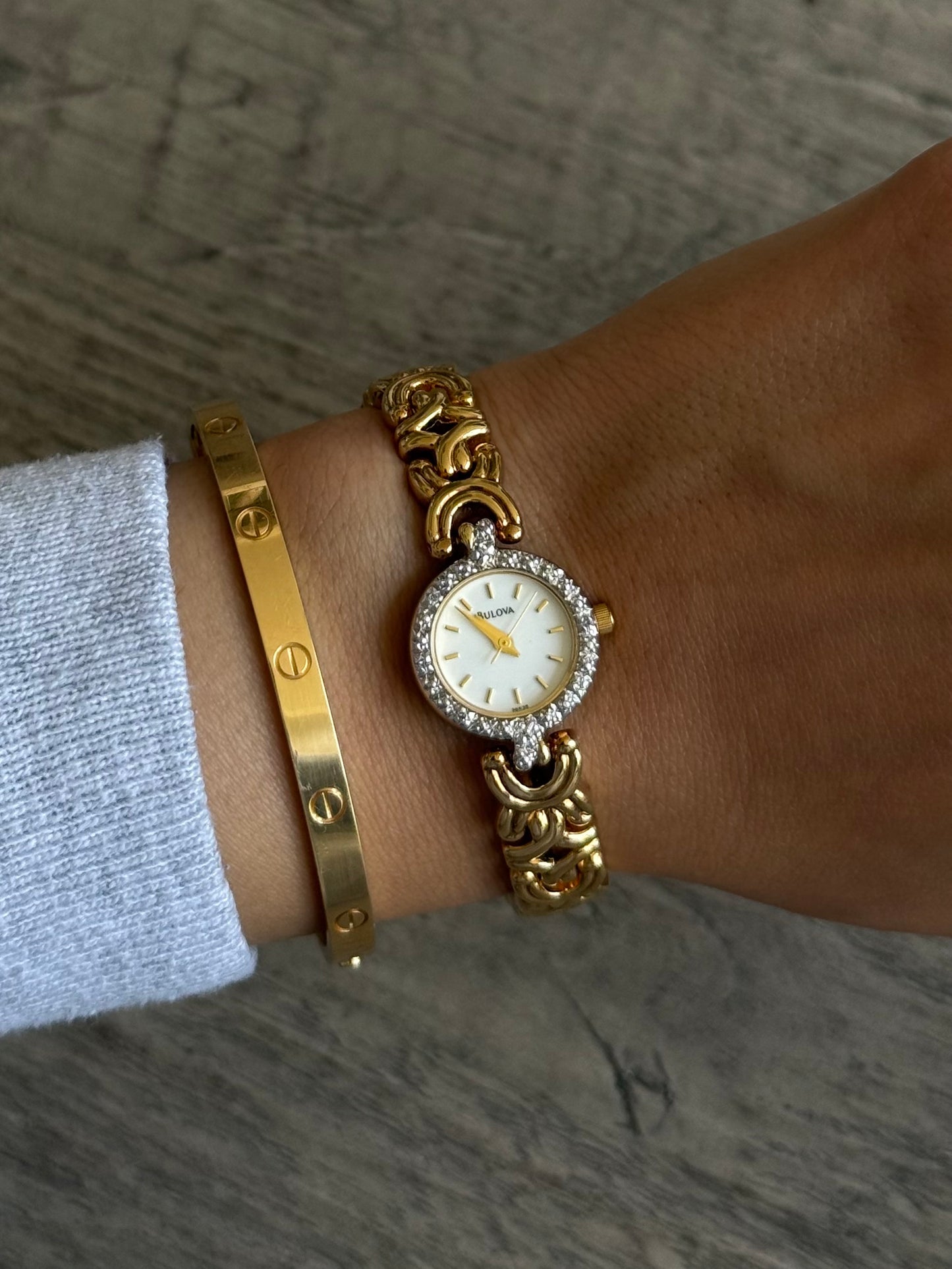 Classic Bulova Swiss Watch with Diamond Bezel