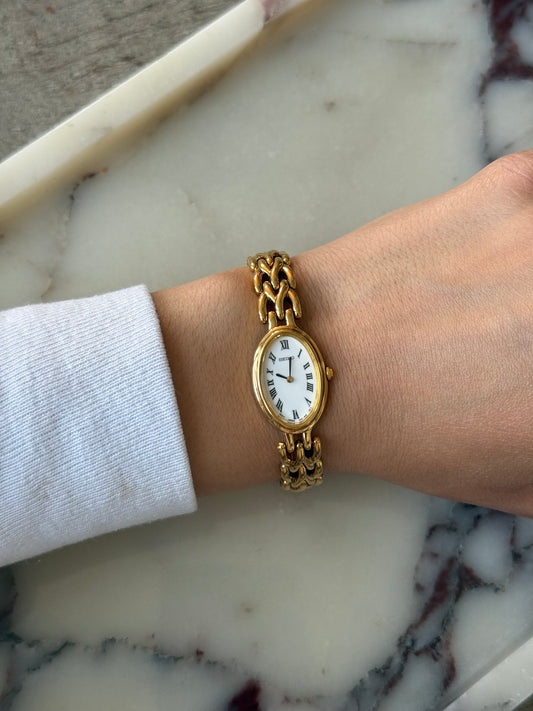 Gold Toned Roman Numeral Seiko Watch