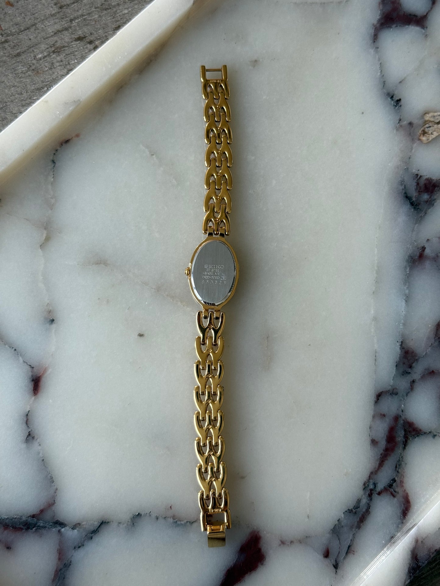Gold Toned Roman Numeral Seiko Watch