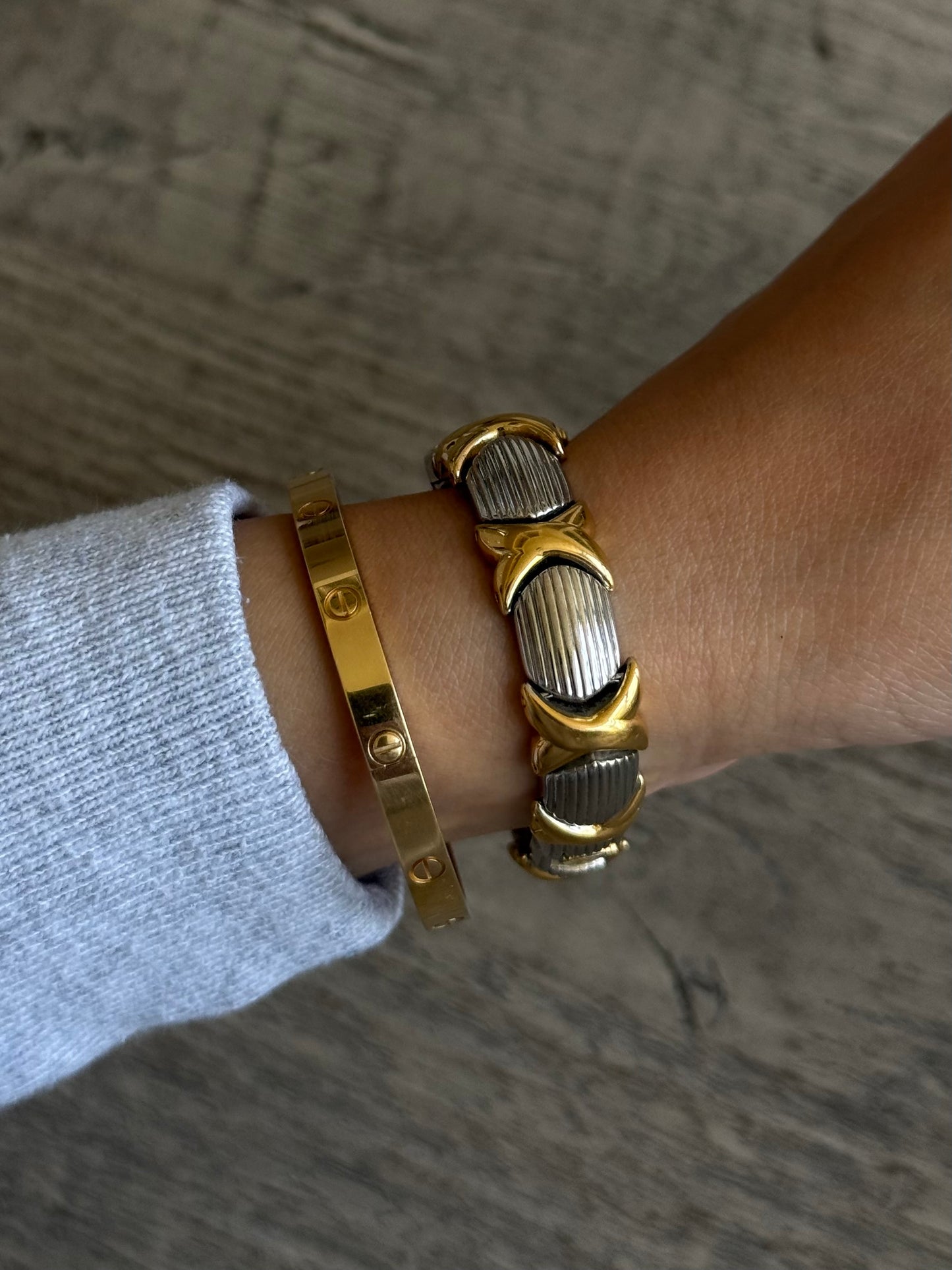 Vintage Two Toned Seiko Watch with Rectangle Face