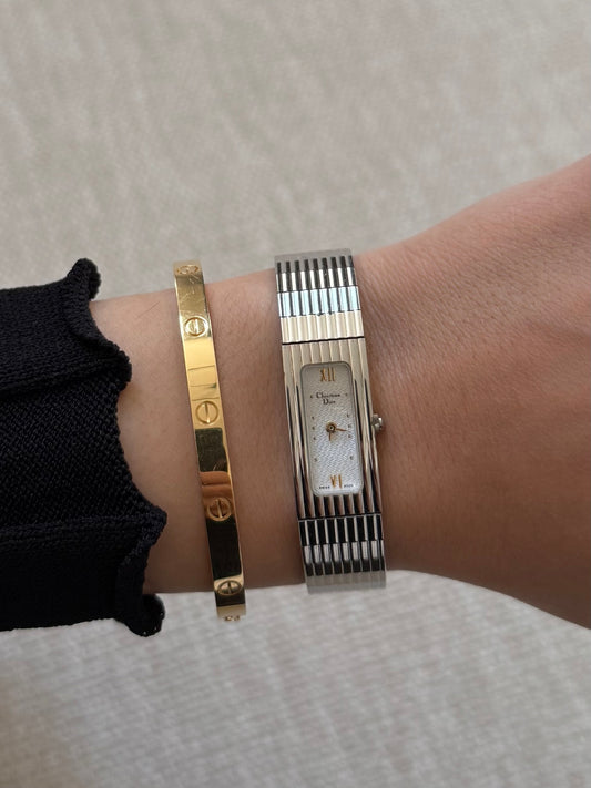 Authentic 90's Christian Dior Slim Silver Watch