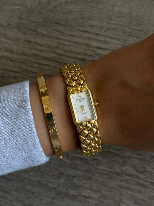 Vintage Marcel Drucker Gold Toned Watch with MOP Dial