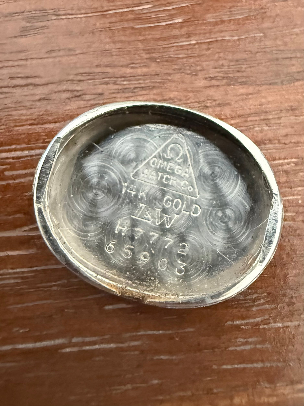 1970's Omega 14k White Gold Watch with Diamond Bezel