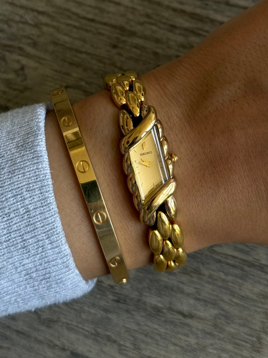 Rare Seiko Asymmetrical Gold Dial Watch