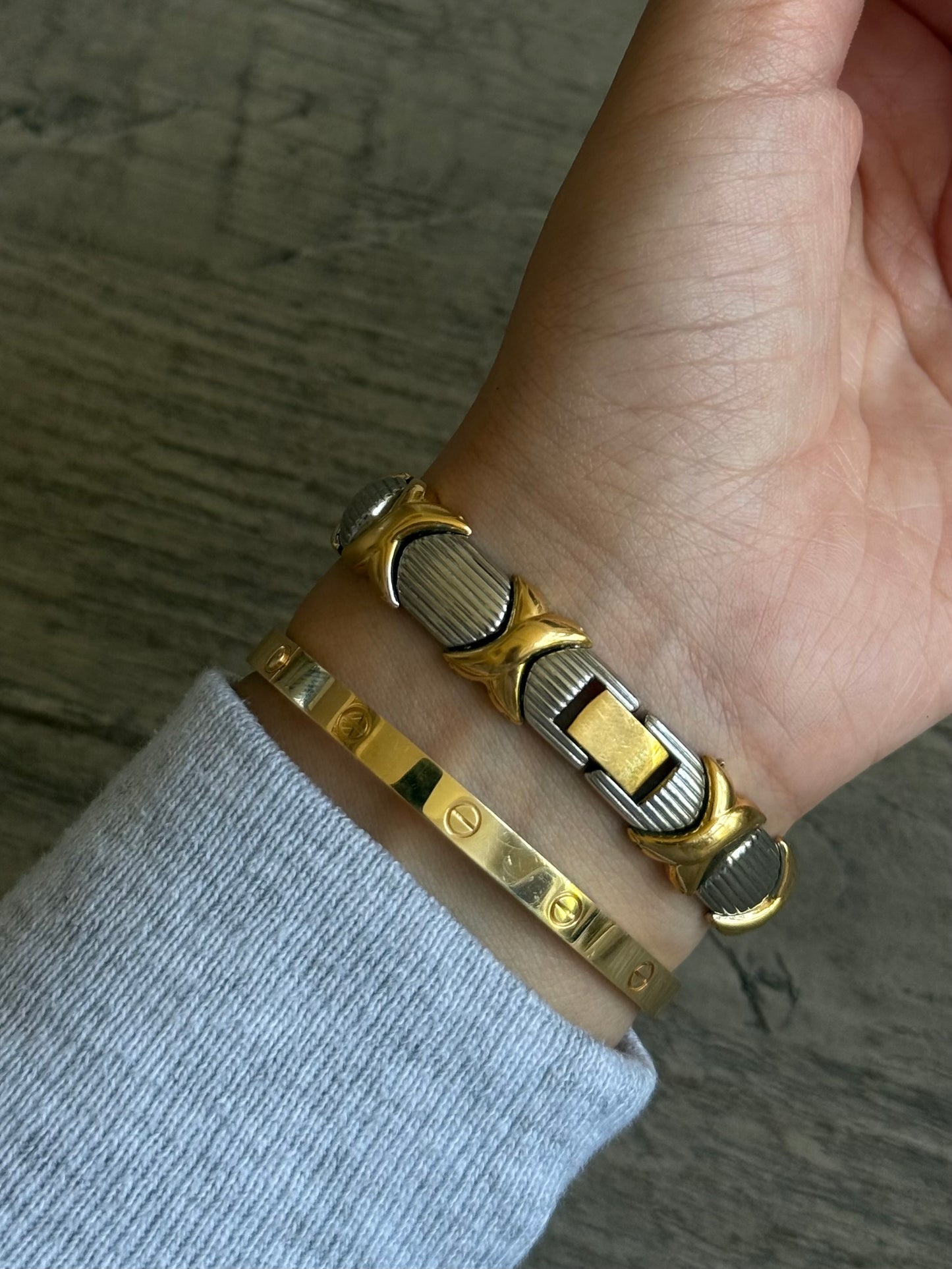 Vintage Two Toned Seiko Watch with Rectangle Face