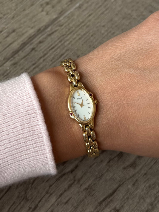 RARE Dainty Seiko Tisse Watch w/ Rubies