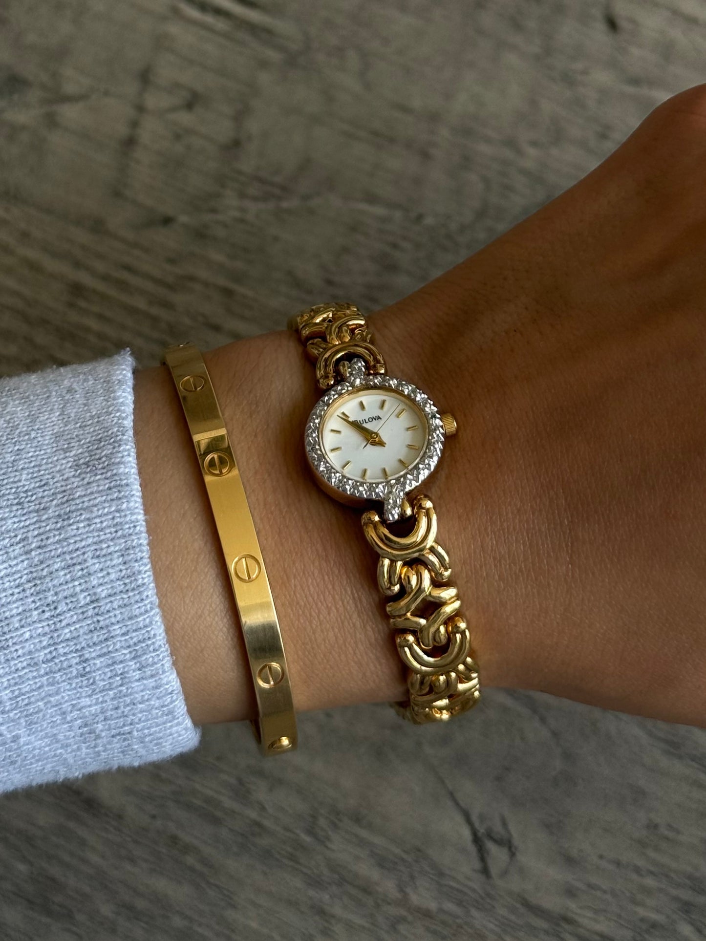 Classic Bulova Swiss Watch with Diamond Bezel