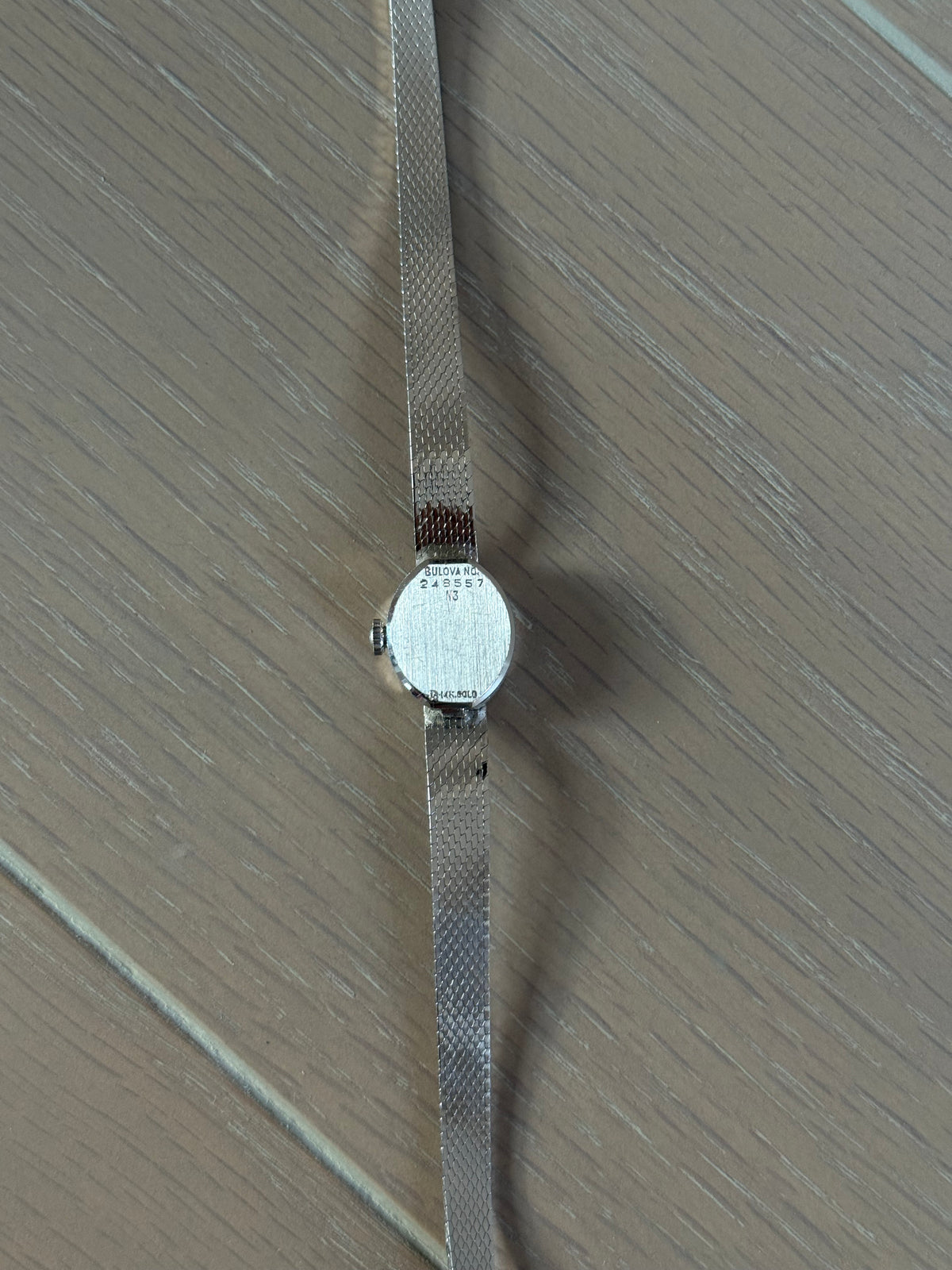 Authentic Christian Dior x Bulova 1960s 14k White Gold Mechanical Winding Watch