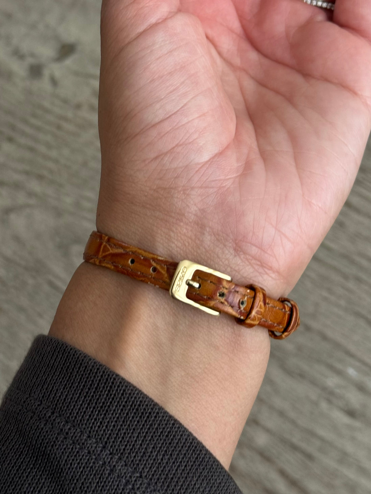 Seiko Light Brown Leather Strap Watch