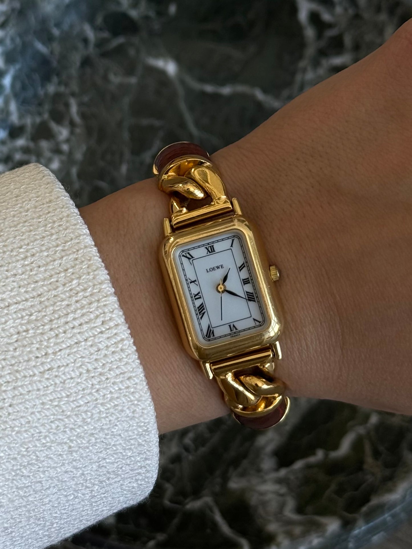 LOEWE Red Leather Watch