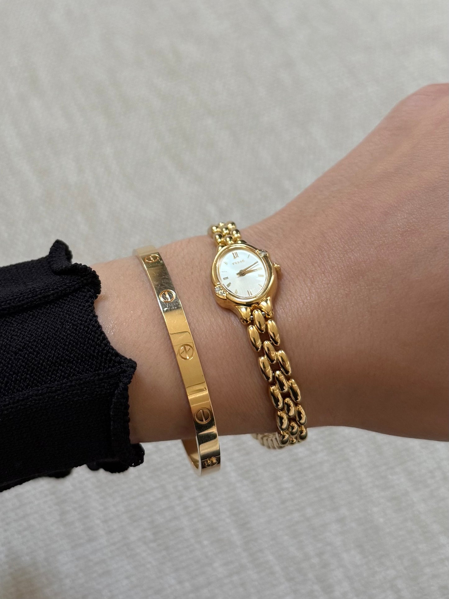 RARE Dainty Seiko Tisse Watch w/ Diamonds