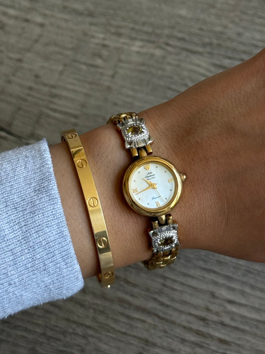 Vintage Jules Jurgensen Watch with Genuine Yellow Gemstones