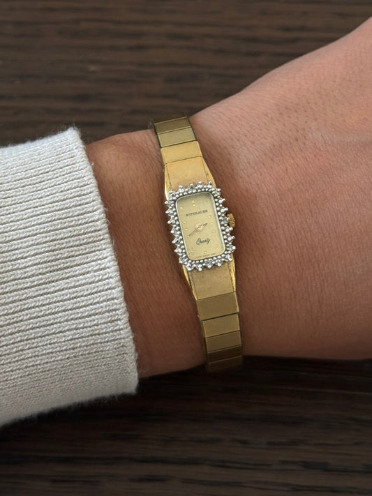 Diamond Bezel Wittnauer Gold Watch