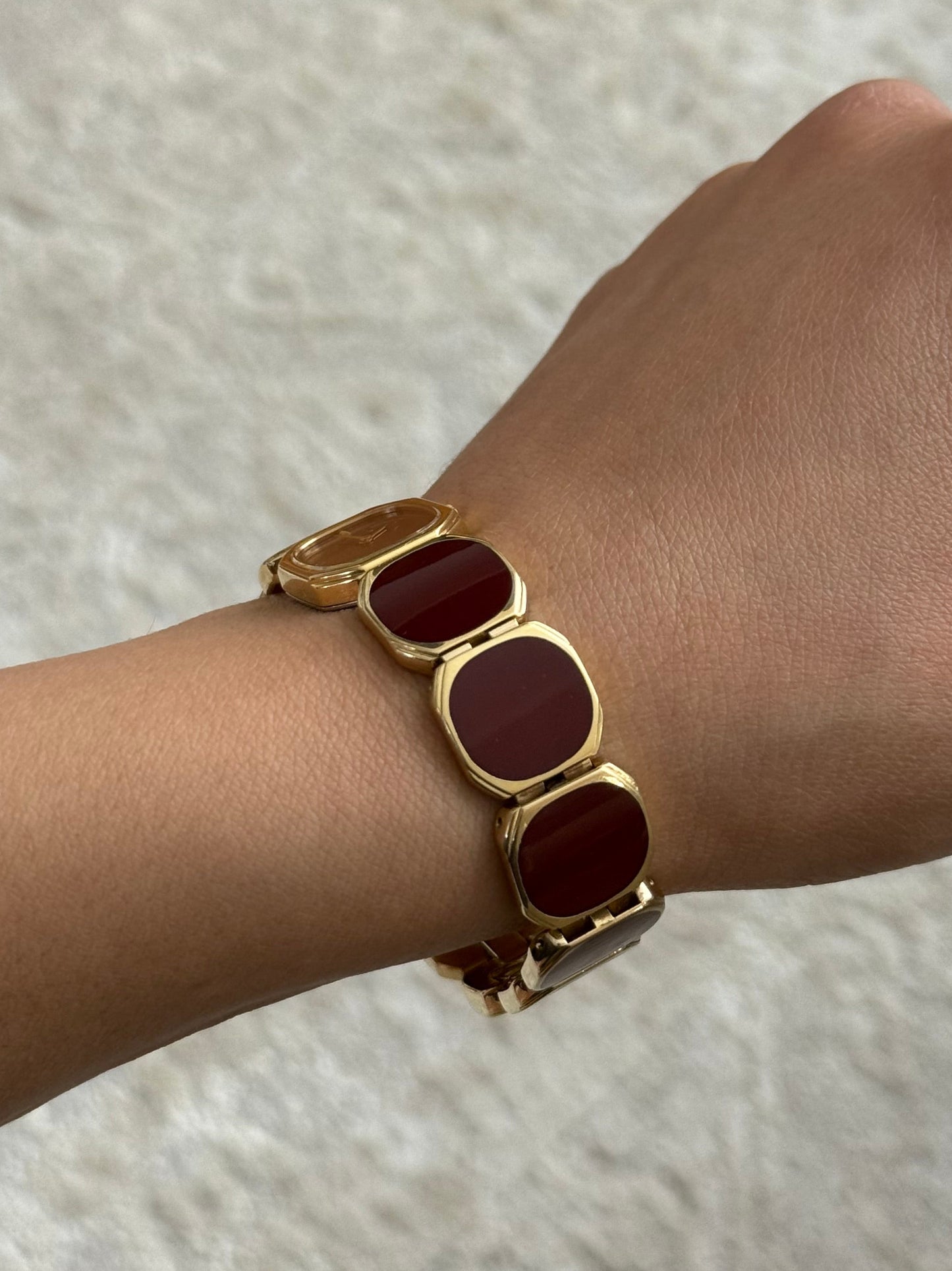 Seiko LaSalle Burgundy Stone Bracelet