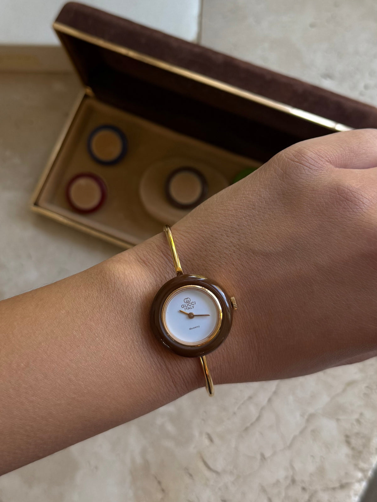 ICONIC Vintage Gucci Interchangeable Bezel Watch Set