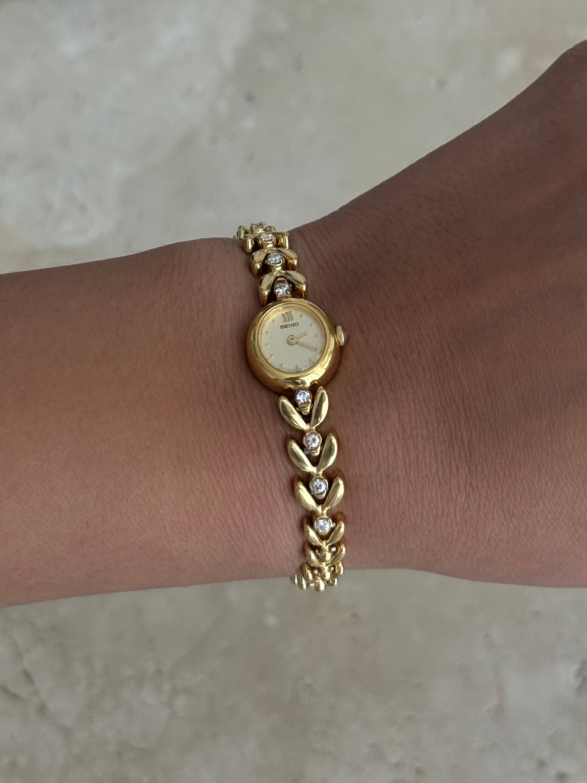 Seiko Vintage Watch with Genuine Diamonds