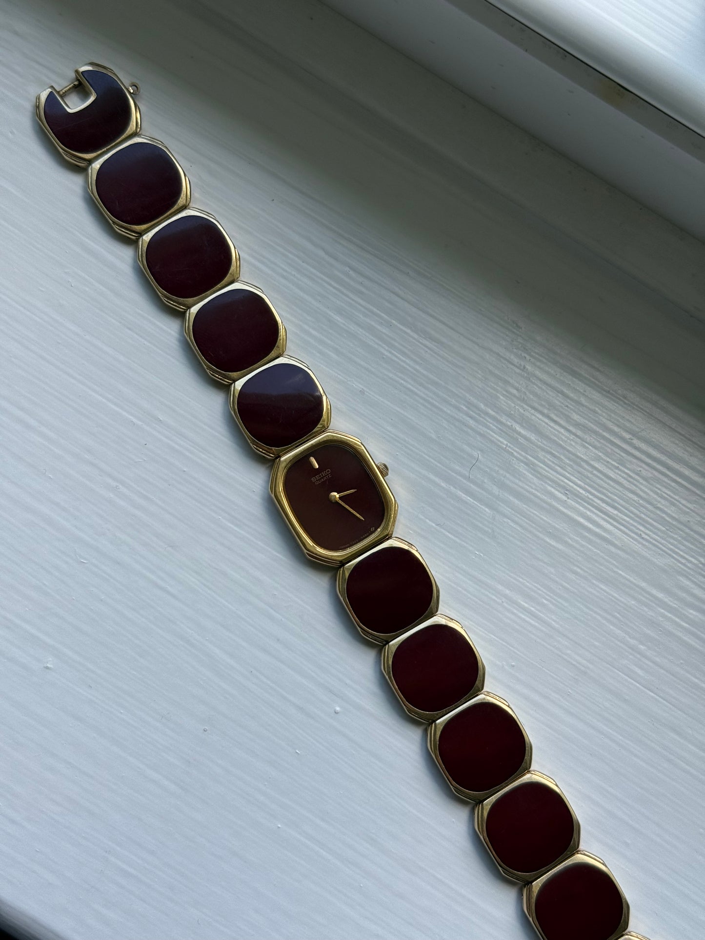 Seiko LaSalle Burgundy Stone Bracelet