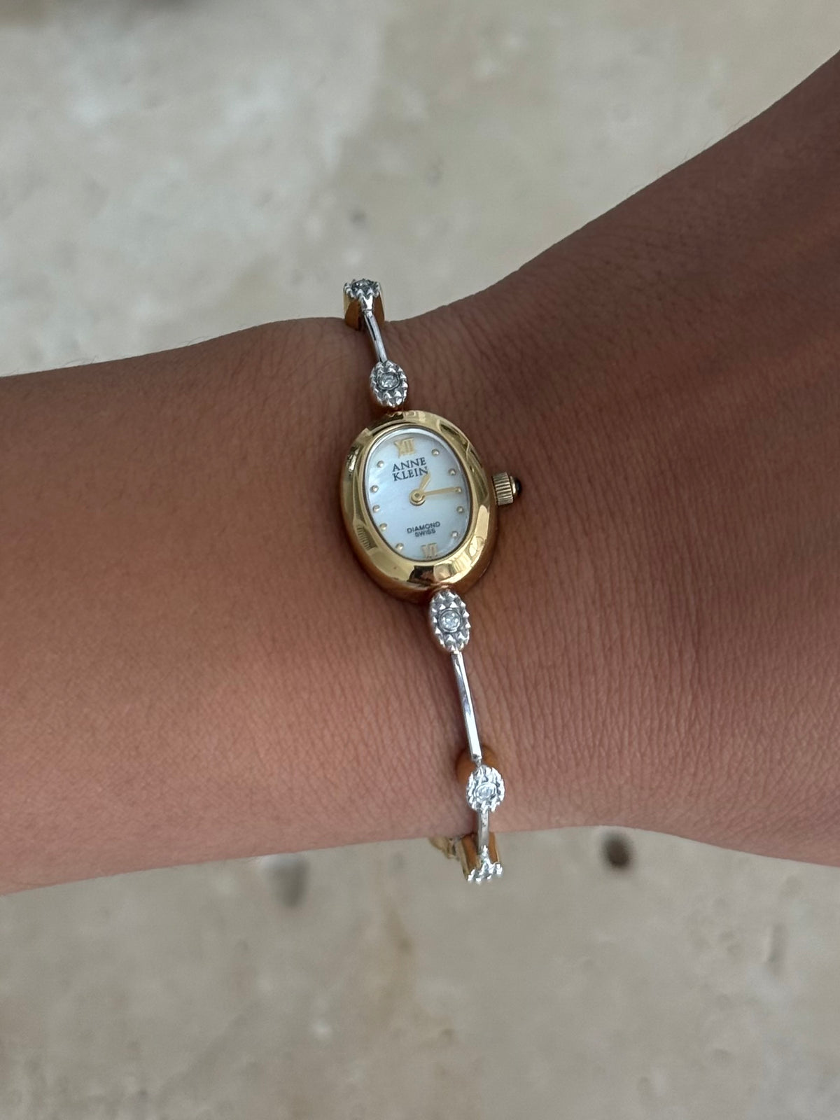 Dainty Anne Klein Diamond Watch