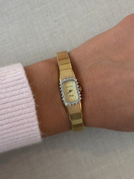 Diamond Bezel Wittnauer Gold Watch
