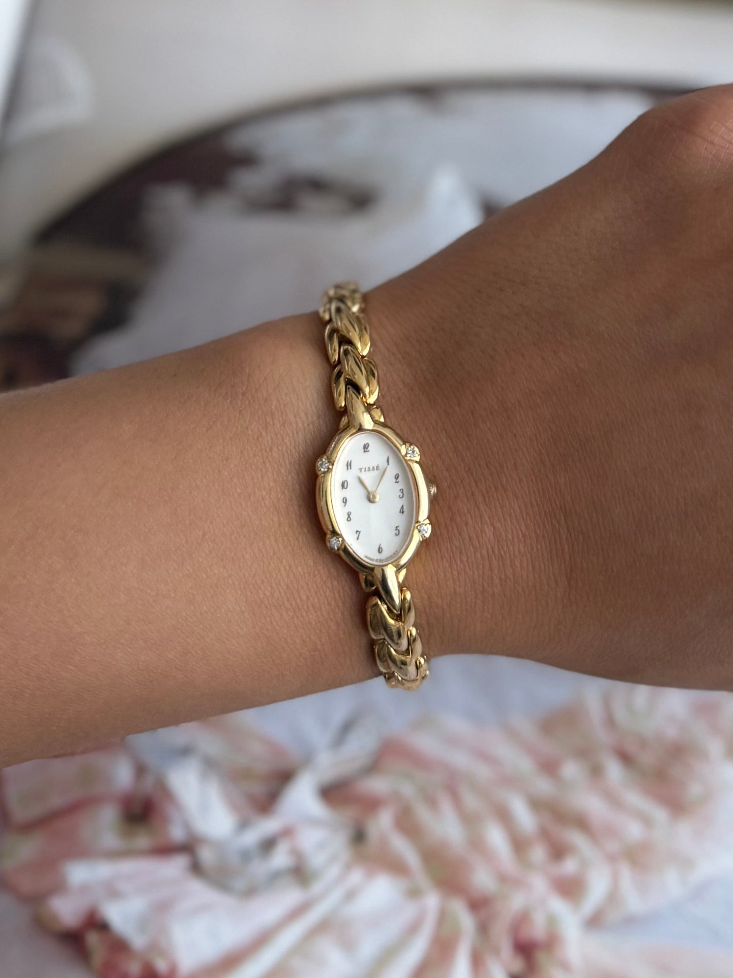 Dainty Seiko Tisse Watch w/ Diamonds
