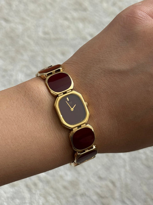 Seiko LaSalle Burgundy Stone Bracelet